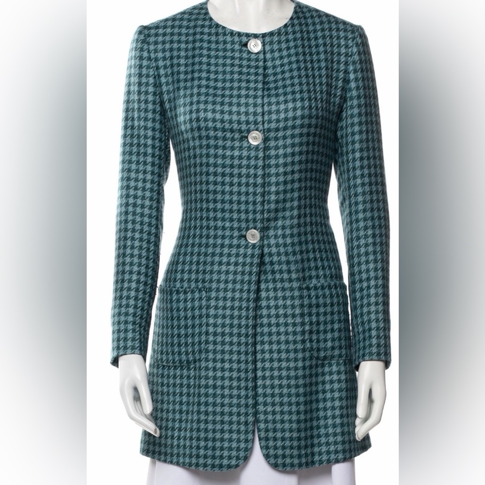 Kiton Blue  Houndstooth blazer